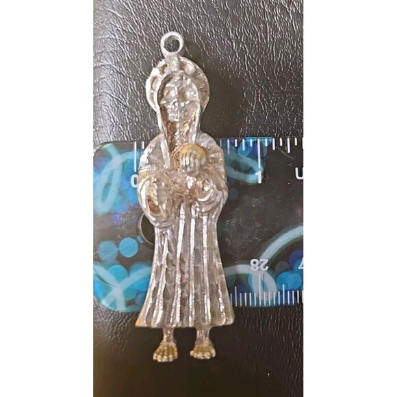 Santa Muerte Grim Reaper Santisima Muerte 925 Silver Pendant Charm Muerte Dije - Picture 9 of 9